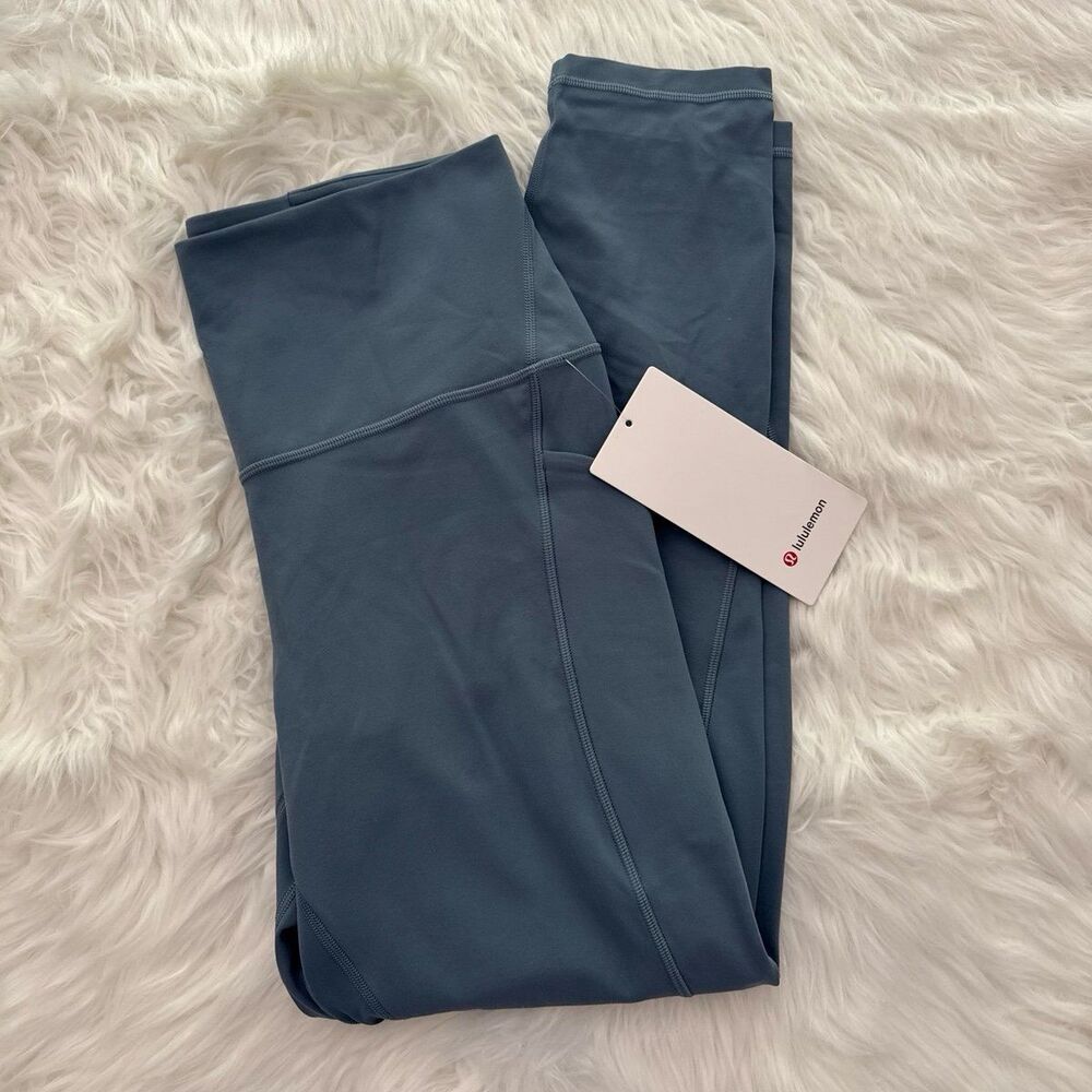 Lululemon Align High Rise Pant Pockets 25" Steel Blue Size 10